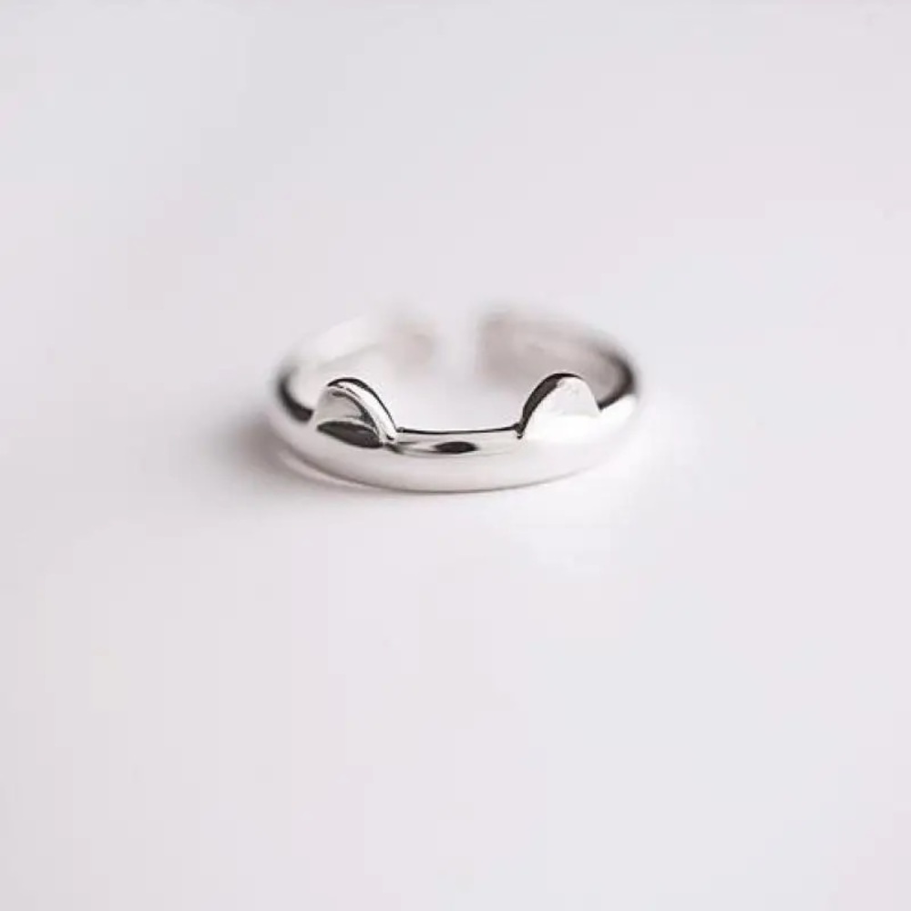 Sterling Silver Cat Ears Ring